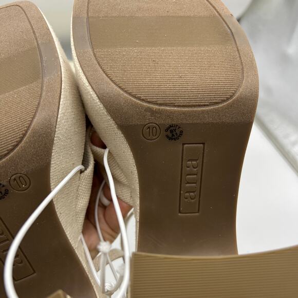 a.n.a Womens Holland Heeled Sandals Cream Natural Platform Size 10M - Picture 10 of 16